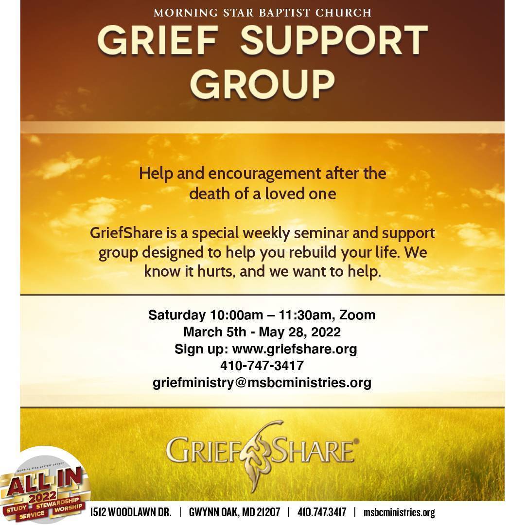 Grief support (March 5th – May 28)